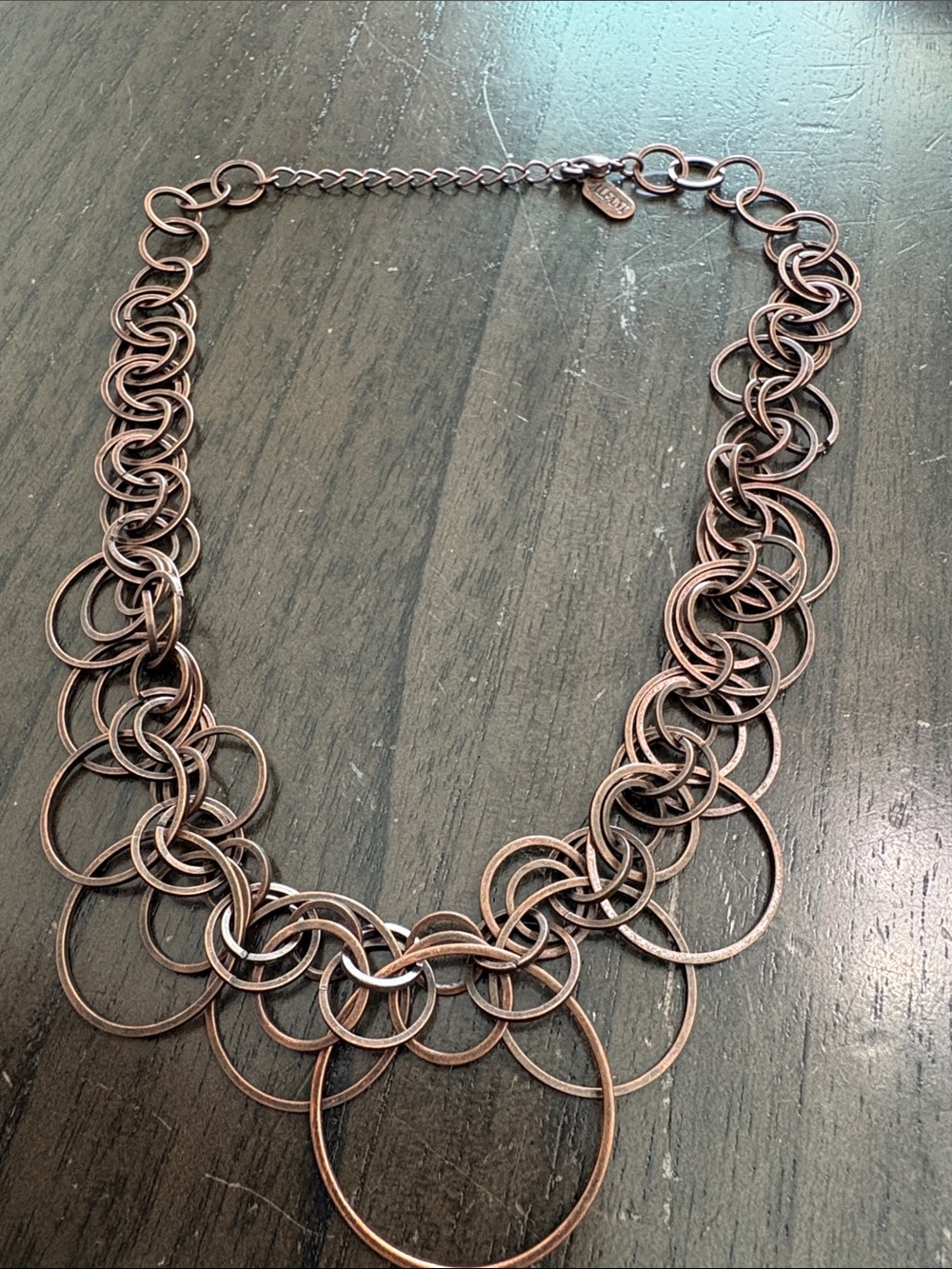 Alfani Copper-Tone Interlocking Ring Necklace